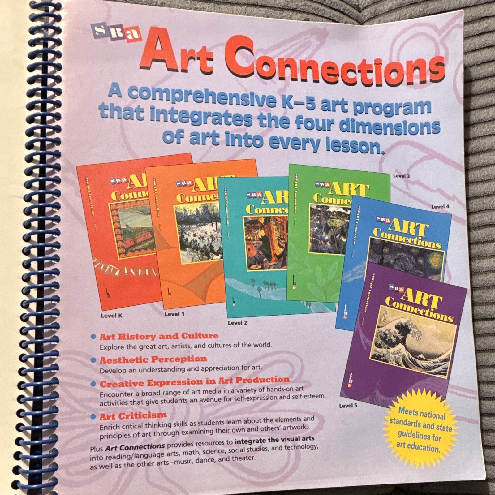Art Connections Level 4 SRA/McGraw-Hill Teacher’s Ed Spiral Bound 1998 Very Good