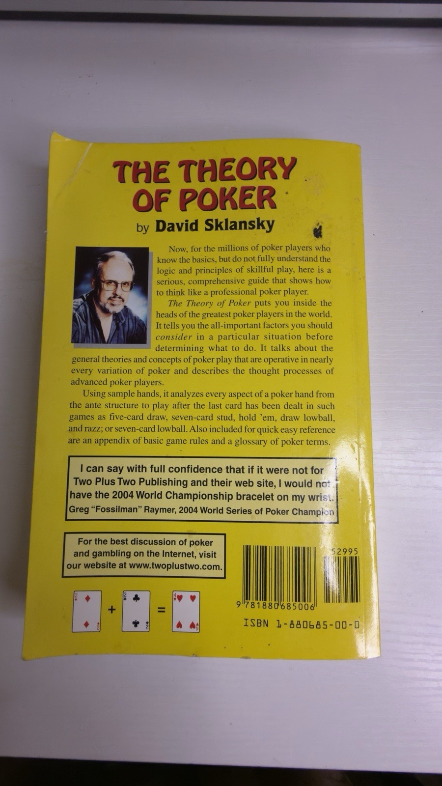 Theory of Poker : Self-Help Book Poker Skills Texas Hold’em David Sklansky