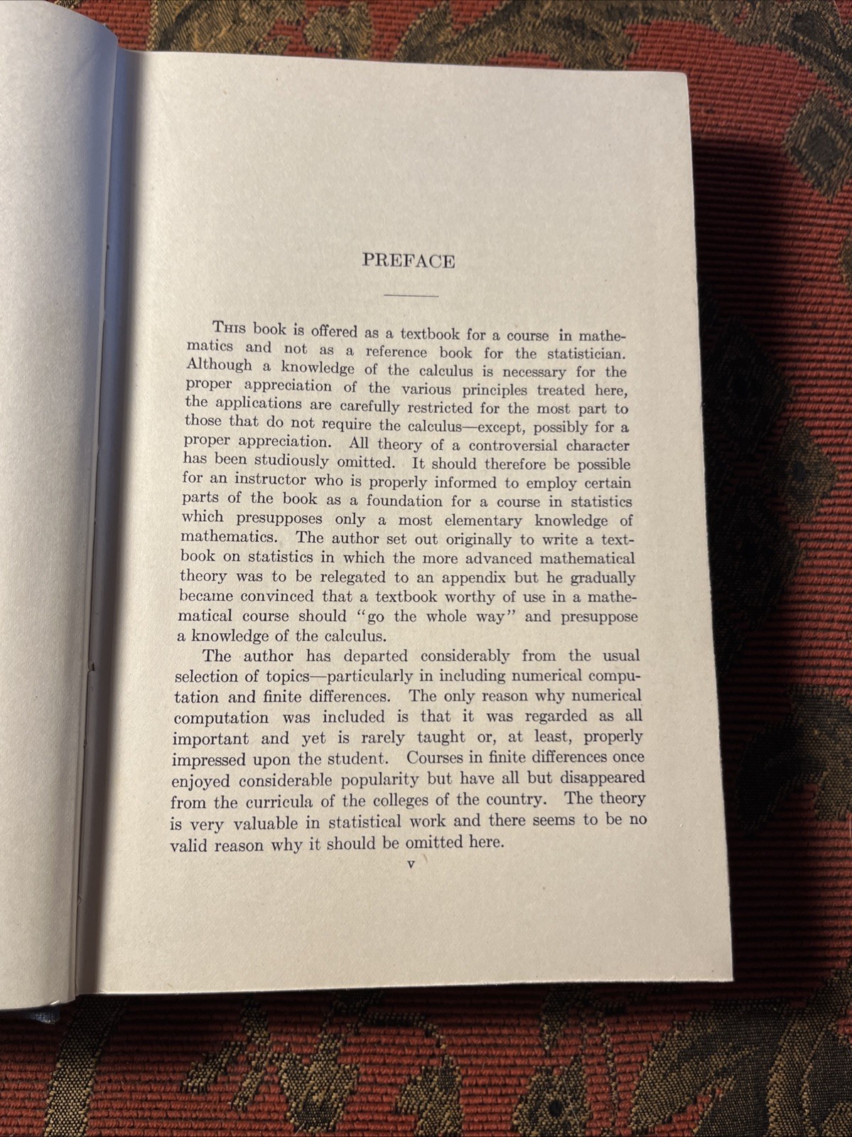 Intro To Mathematical Analysis Of Statistics Forsyth 1924 John Wiley HC Textbook