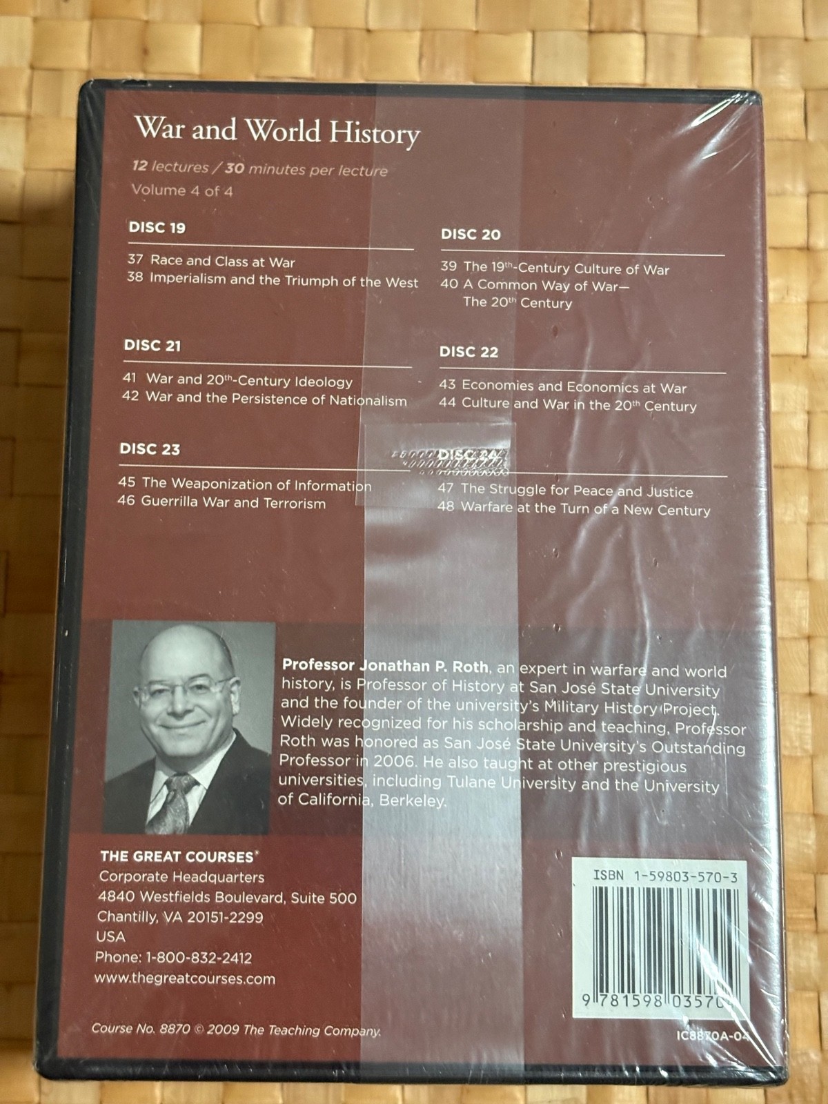BRAND NEW The Great Courses: “War And World History” 24 CDs and Guidebook
