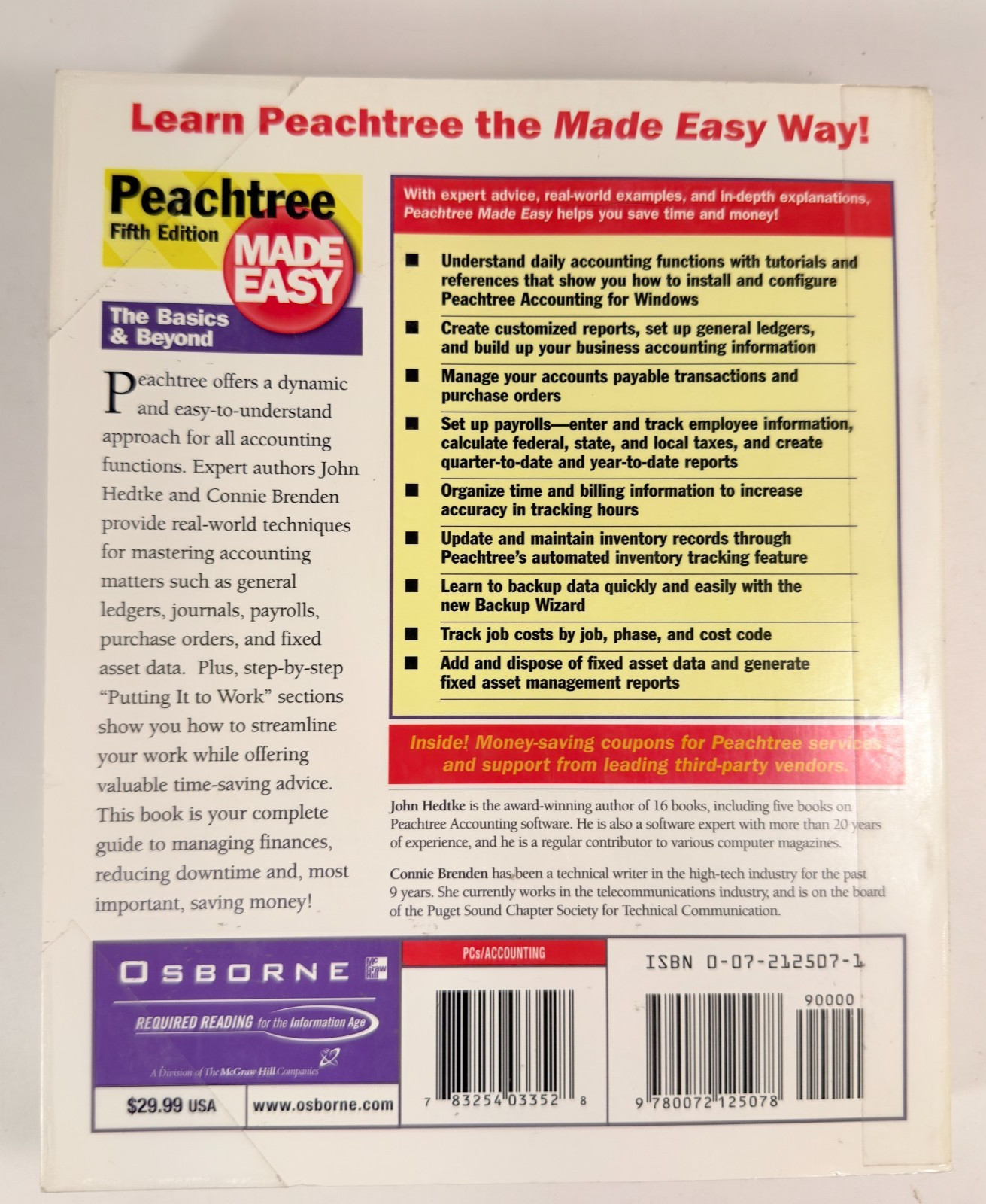 Osborne Peachtree Made Easy: The Basics and Beyond! 5th Edition 2000 0072125071