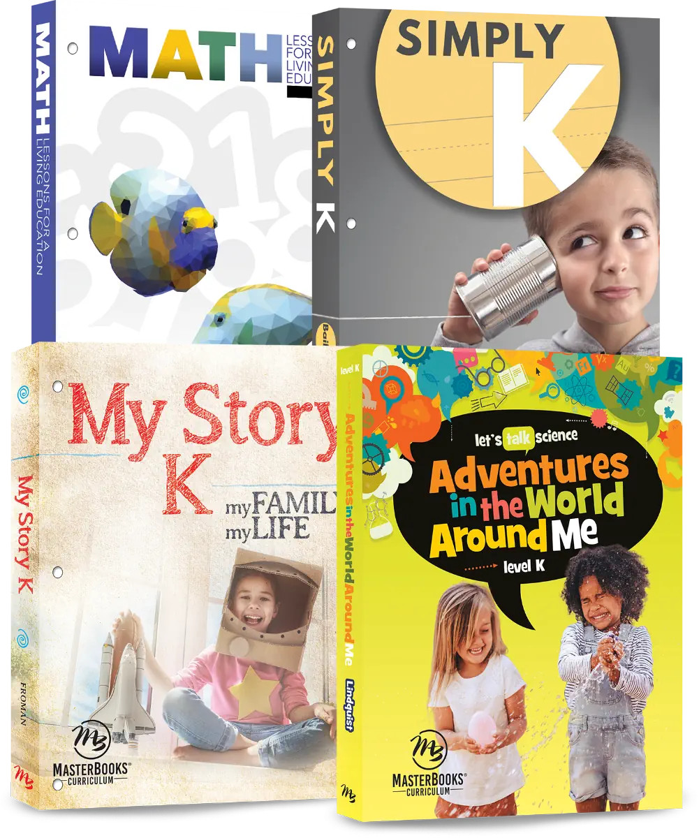 New Master Books GRADE K BASIC 4 SUBJECT SET Curriculum Package Homeschool