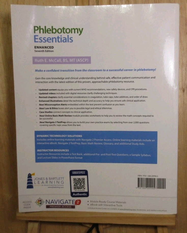 Phlebotomy Essentials, Enhanced Edition by Ruth E McCall Unused Online Code