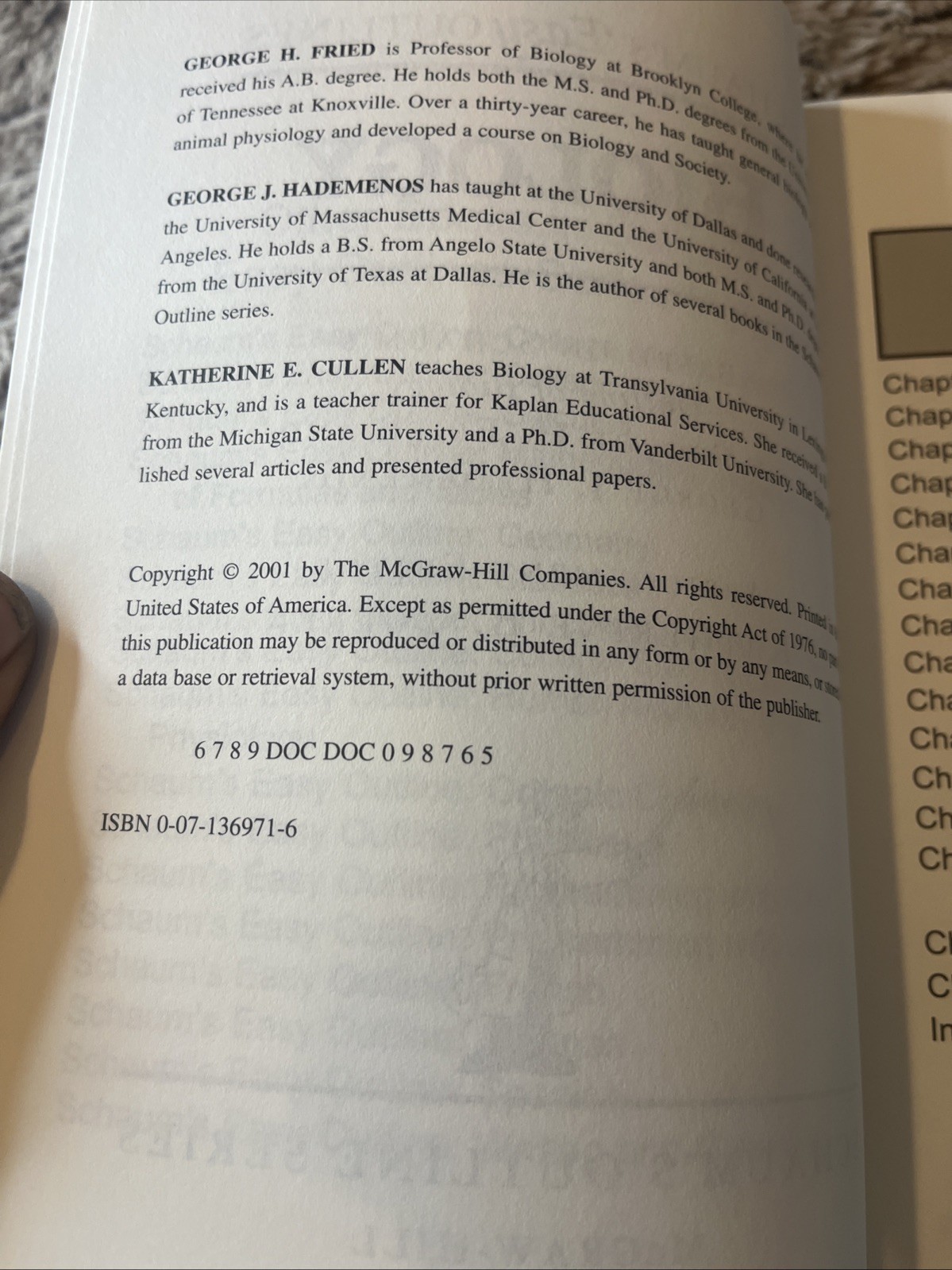 Schaum’s Outline Ser.: Schaum’s Easy Outline of Biology by George H. Fried#053