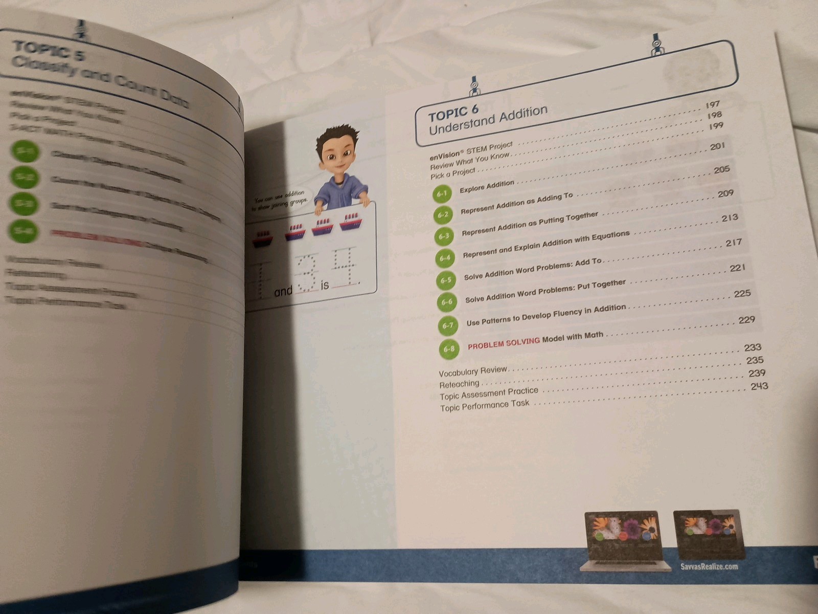 enVision Mathmatics Grade K Volume 1 Student Book & Additional Workbook