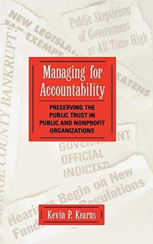 Managing for Accountability: – Hardcover, by Kearns Kevin P. – Very Good