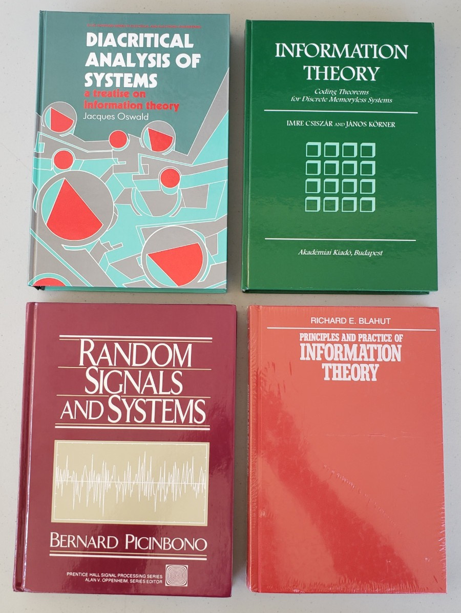 Information Theory Books Lot 4 NOS Picinbono Blahut Oswald Csiszor