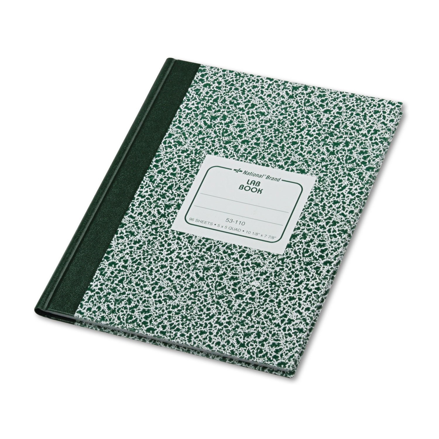 Laboratory Notebook, 5 x 5 Quad Ruling, Flexible Cover, Sewn Binding, 10.125″…