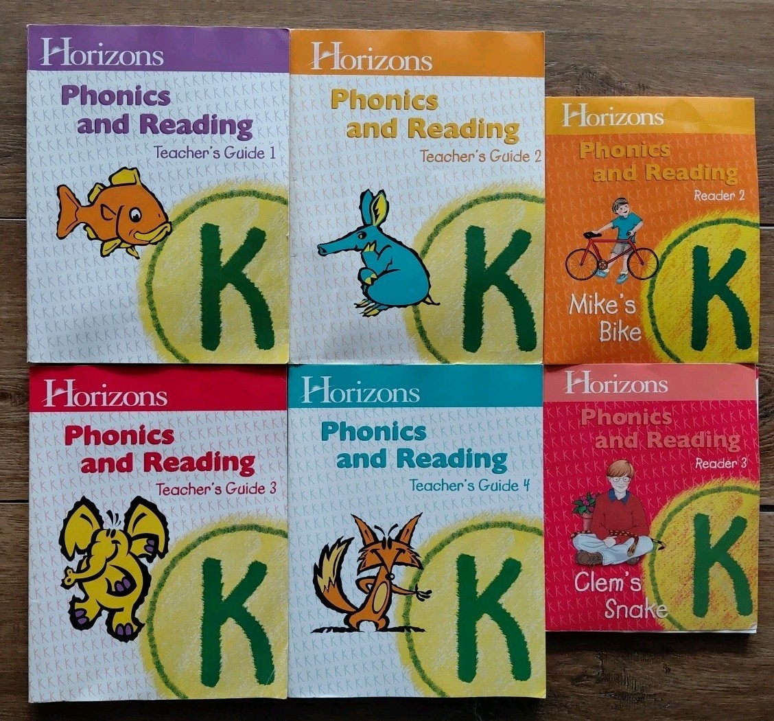 Horizons Phonics & Reading Teachers Guides 1,2,3,4 K Alpha Omega Homeschool ED5