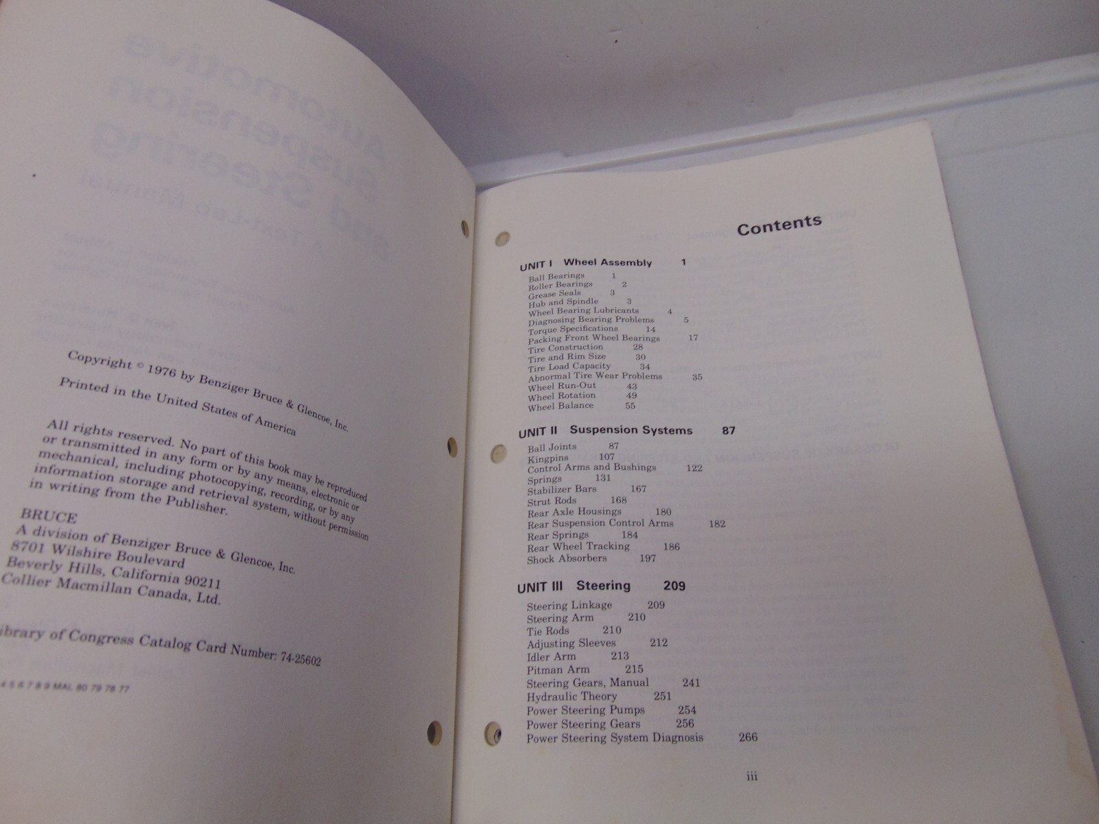 1976 Automotive Suspension & Steering text lab manual Sheldon Abbott 378 pages