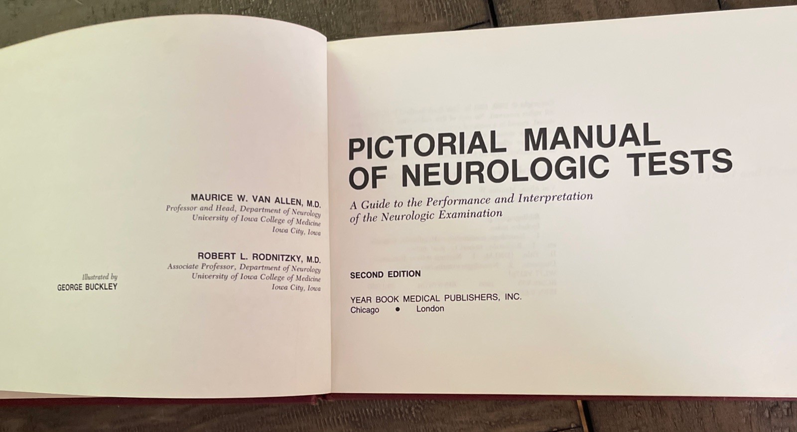 Pictorial Manual Of Neurologic Tests By Maurice Van Allen 1981 Second Edition