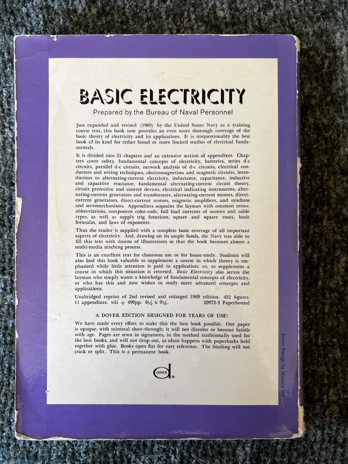 Basic Electricity – Prepared by the Bureau of Naval Personnel – 1970 Paperback