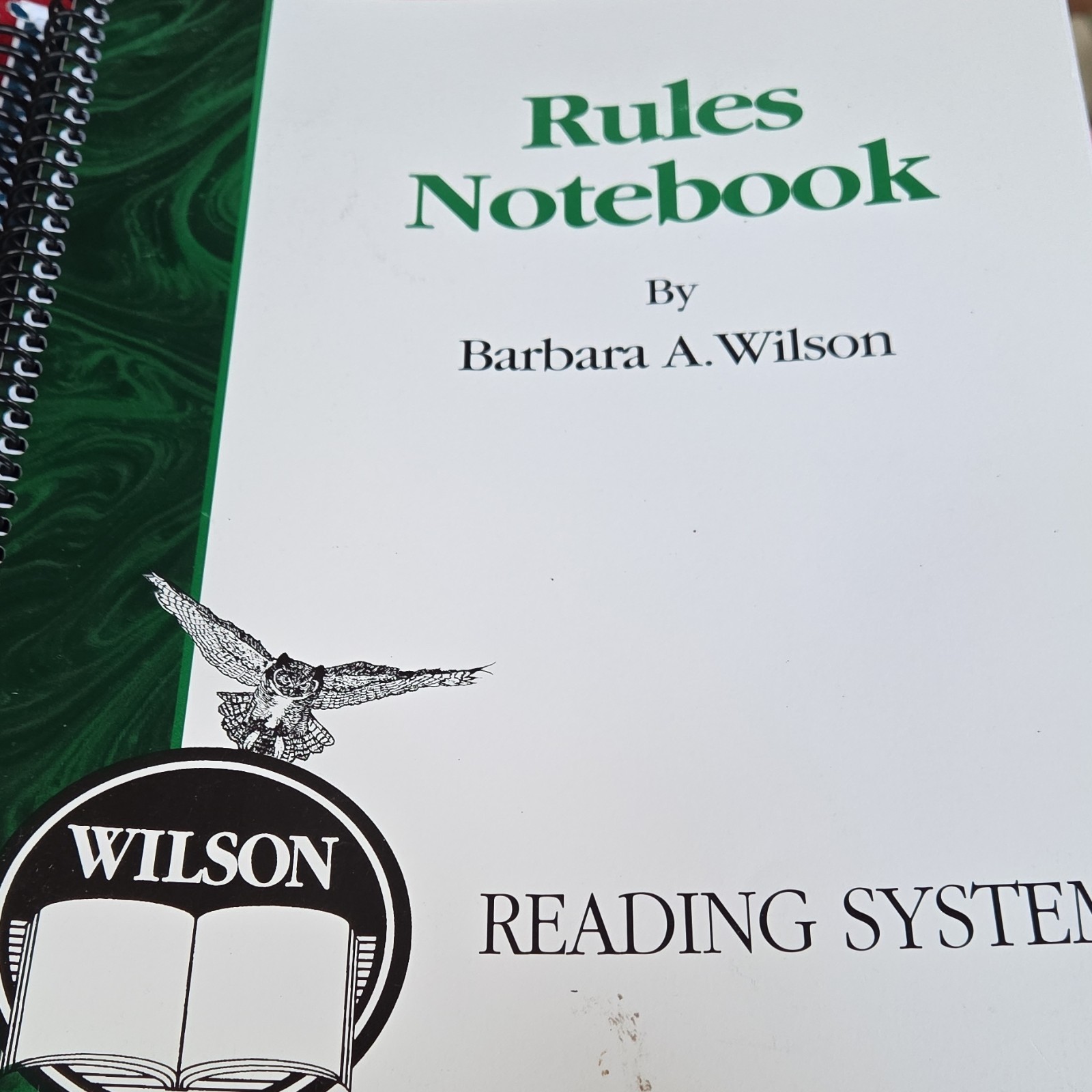 Wilson Reading System Rules Notebook by Barbara A. Wilson Spiral Book English