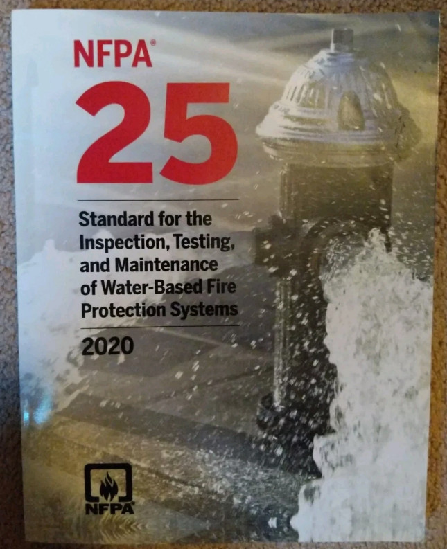 NFPA 25 Standard for the Inspection Testing and Maintenance 2020 USA STOCK