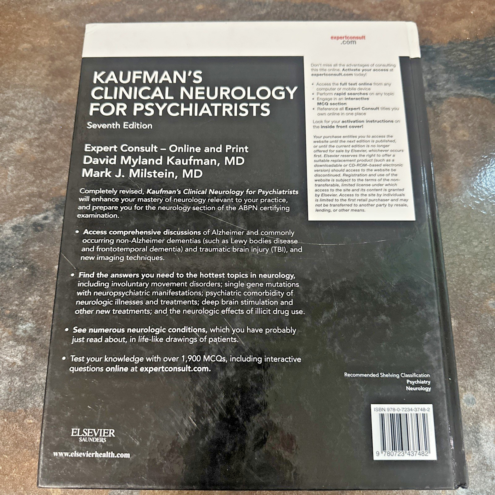 KAUFMAN’S CLINICAL NEUROLOGY FOR PSYCHIATRISTS, 7TH David Myland Kaufman BONUS