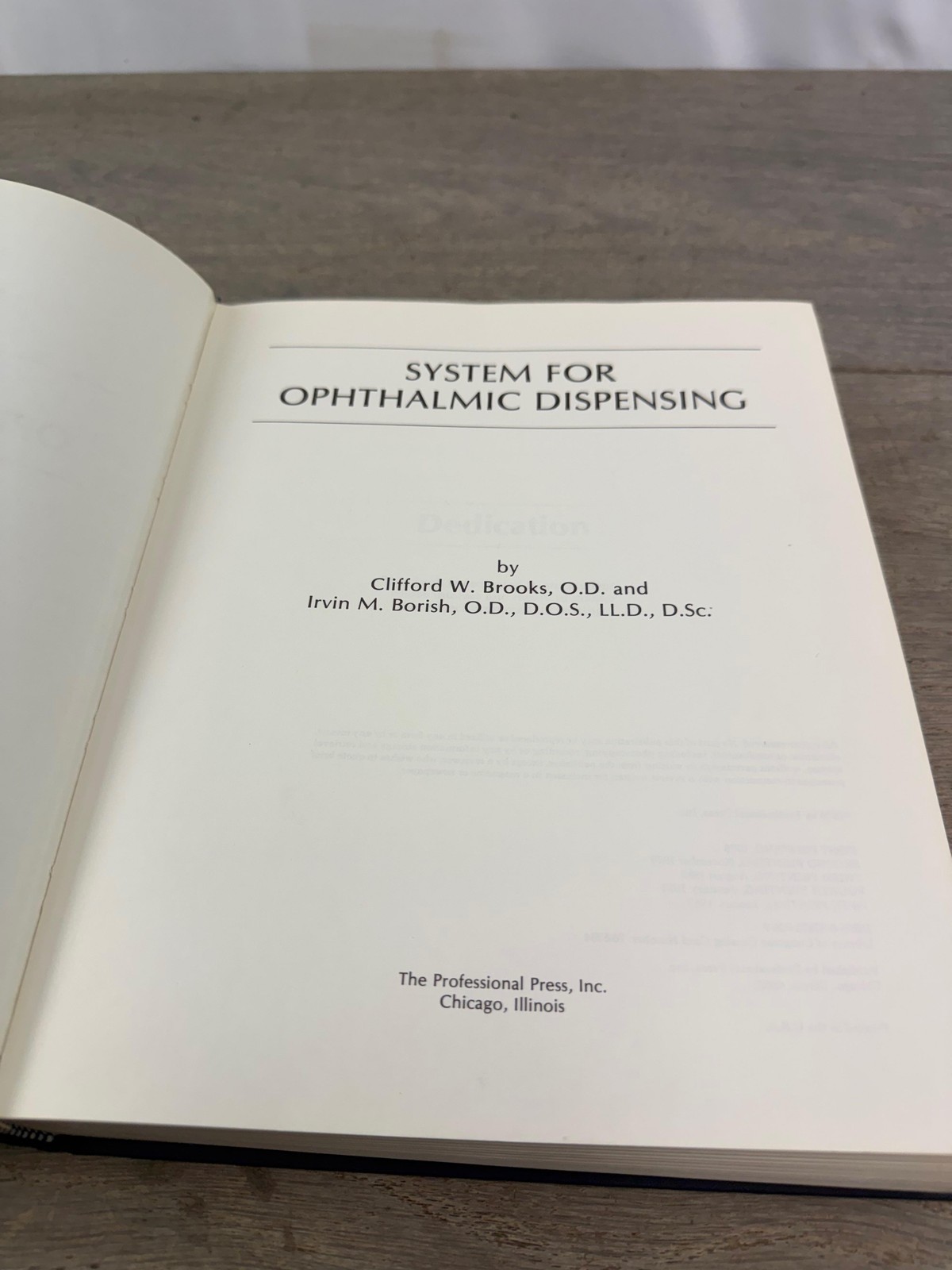 Vintage 1979 System For Ophthalmic Dispensing Brooks Borish Optometry HC Book