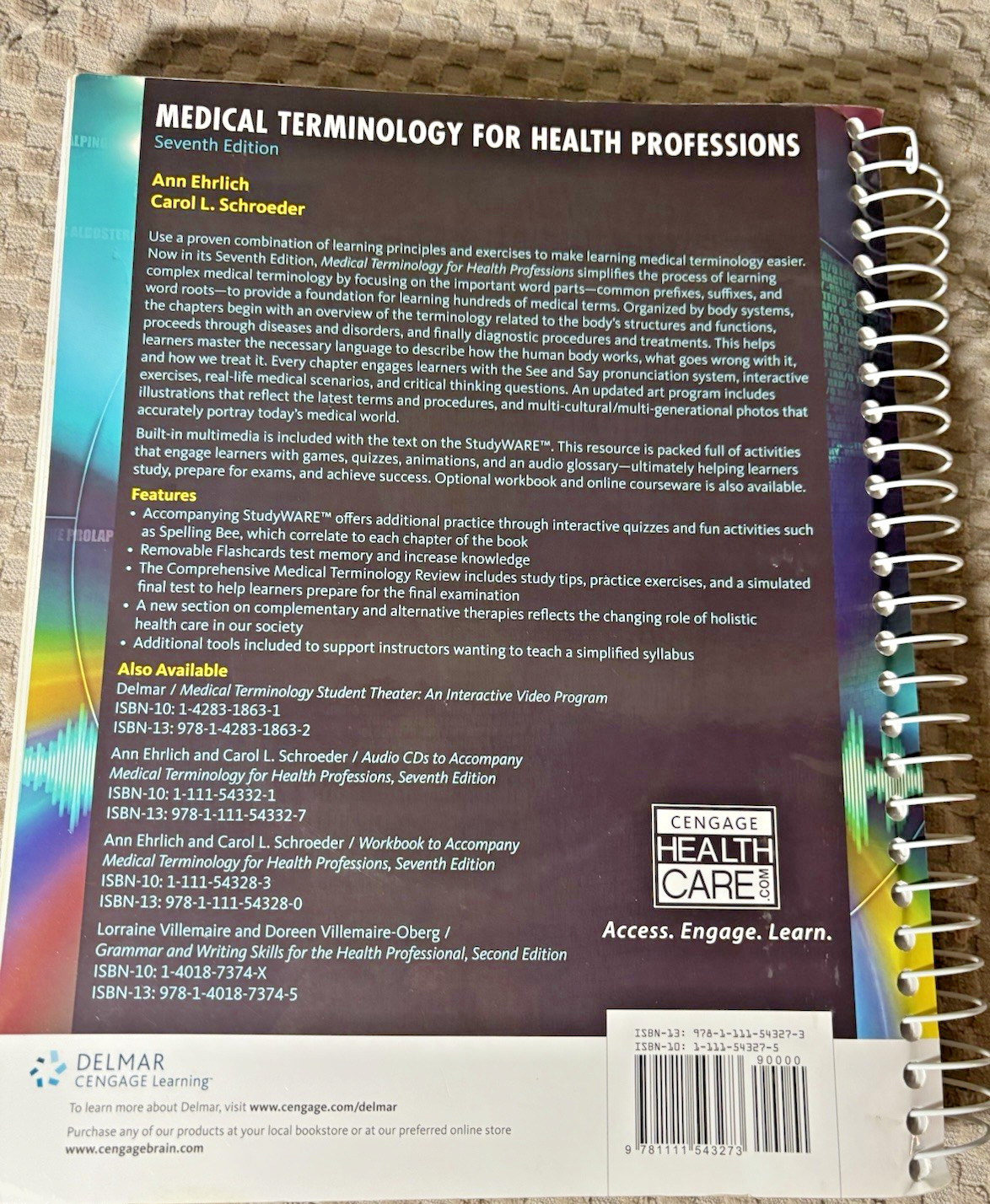 Medical Terminology For Health Professions 7th Edition Ehrlich /Schroeder