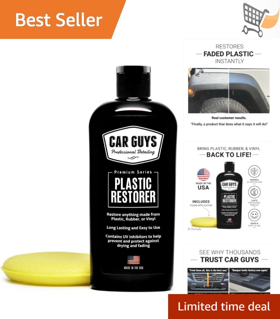 Plastic Restorer Kit 8 Oz Auto Detailing Rubber Vinyl Trim Water Resistant