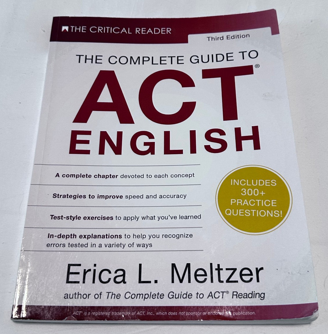Complete Guide to ACT English, 3rd Edition by Erica L. Meltzer (2017, Trade…