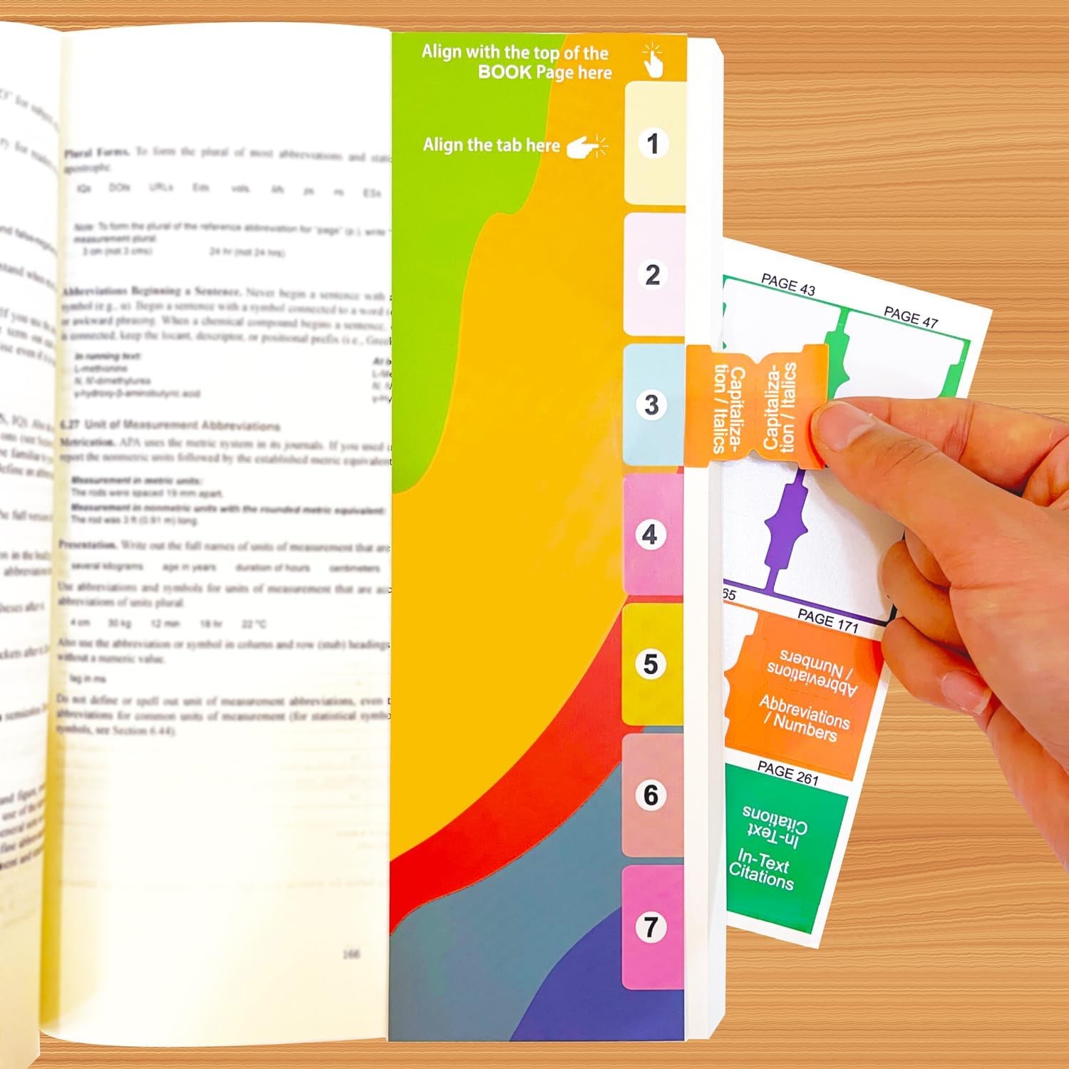 Durable Waterproof APA Manual 7th Edition Tabs with Easy Install Bookmark Guide