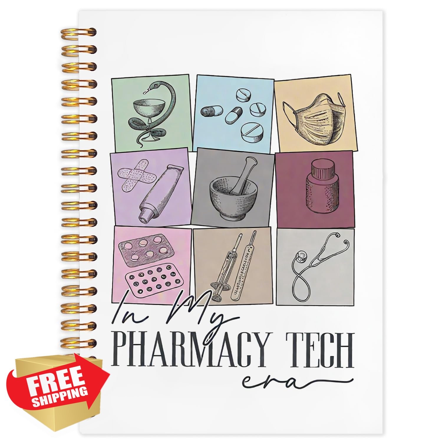 NATSUNO Pharmacy Tech Journal 5.5×8.3in Hardcover Medical Notebook