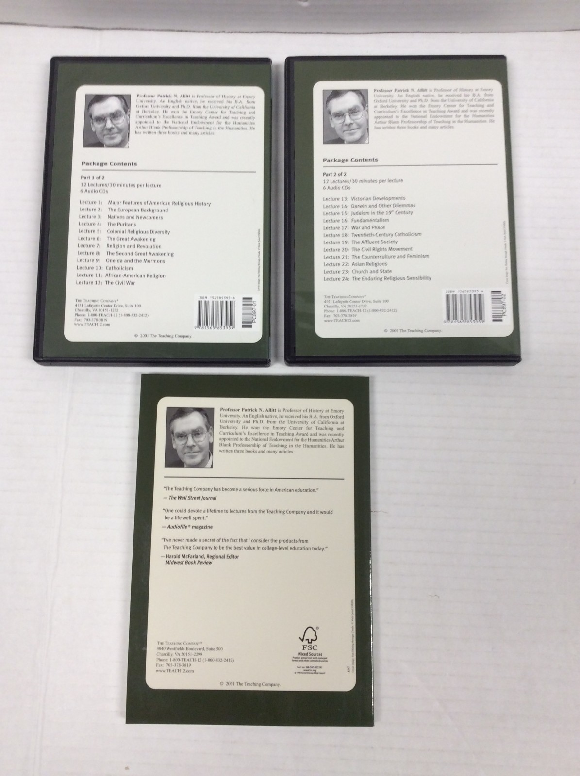 GREAT COURSES: American Religious History Parts 1 and 2 12 CDs plus Guidebook