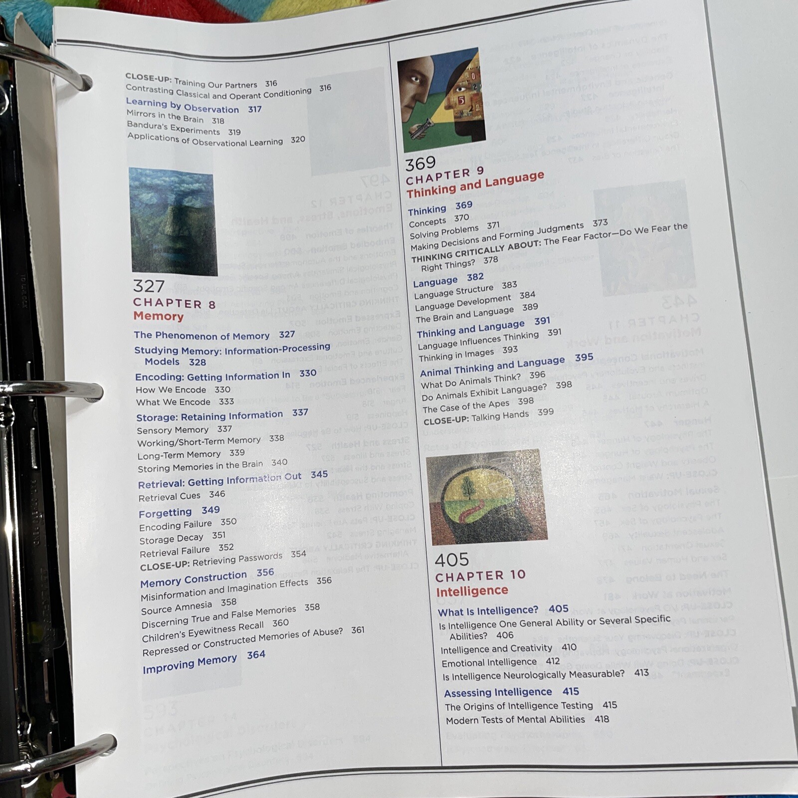 Psychology 9th Edition, by David G. Myers, Loose Leaf, Comes With A Binder