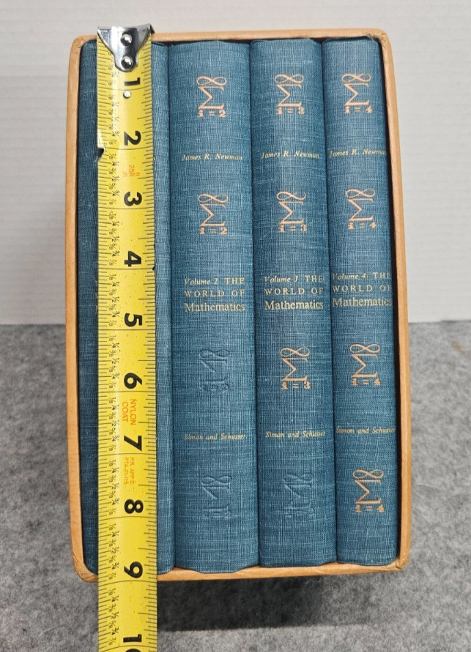 The World of Mathematics Volumes 1-4 by James R. Newman 1956 Hardcover Vintage