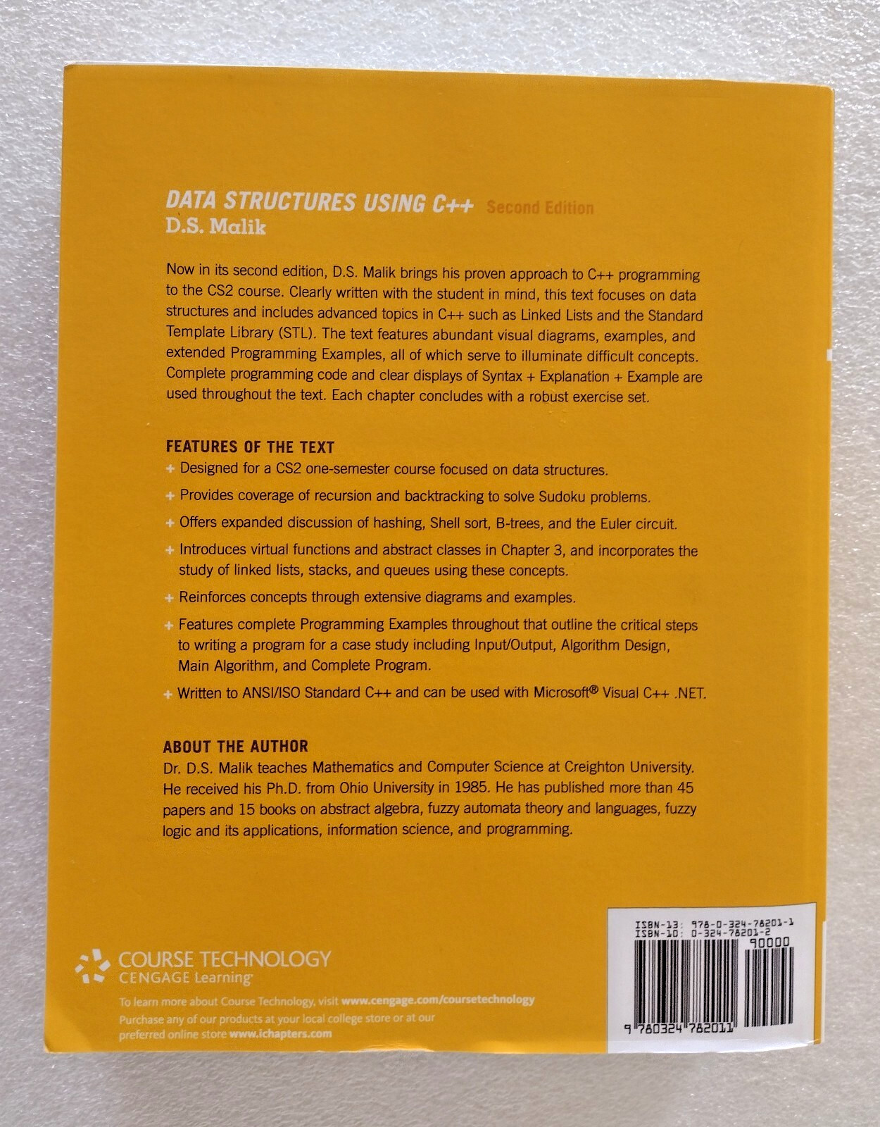 “Data Structures Using C++” 2nd Edition by D.S. Malik – New — FREE SHIPPING