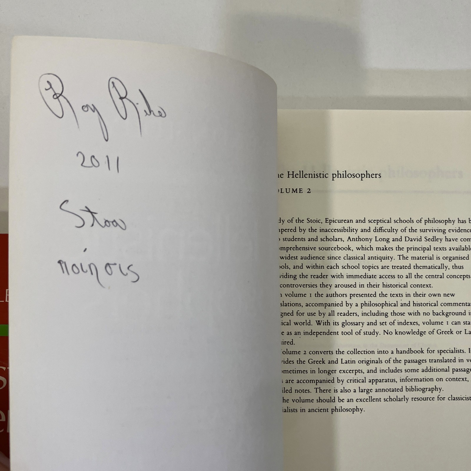 The Hellenistic Philosophers Vols 1-2 AA Long & DN Sedley TPB Set Cambridge