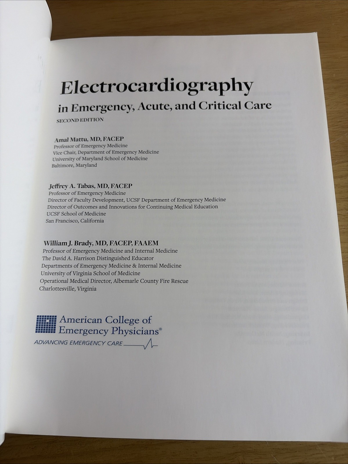 Electrocardiography Emergency Acute Critical Care 2nd Ed Mattu Tabas Brady