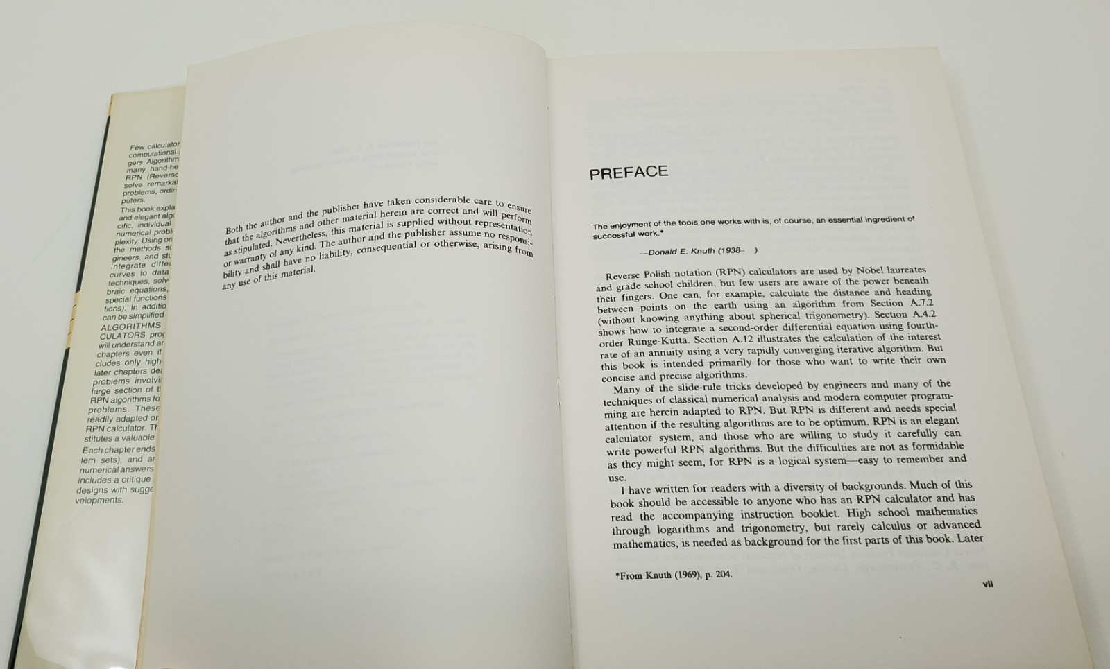 Algorithms for RPN Calculators by John A. Ball 1978 Edition Wiley Interscience