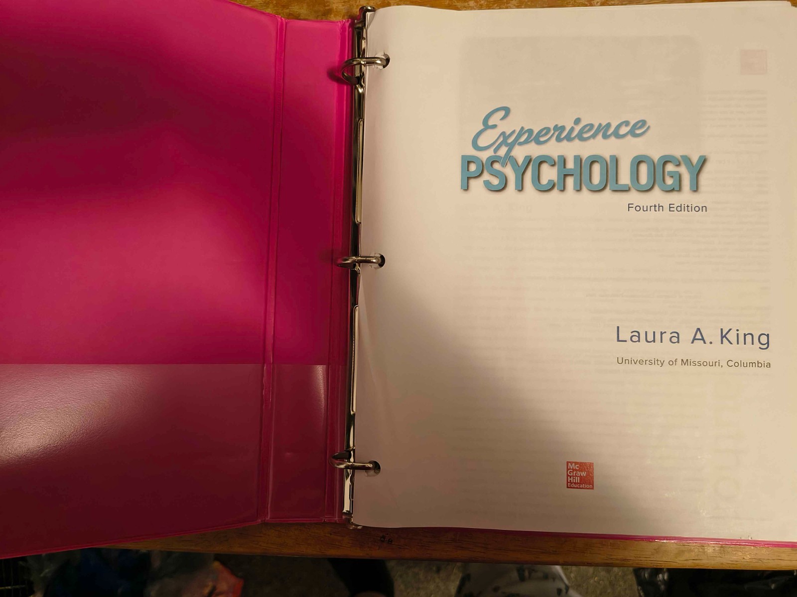 Loose Leaf Experience Psychology by Laura A. King (4th edition, Ringbound)