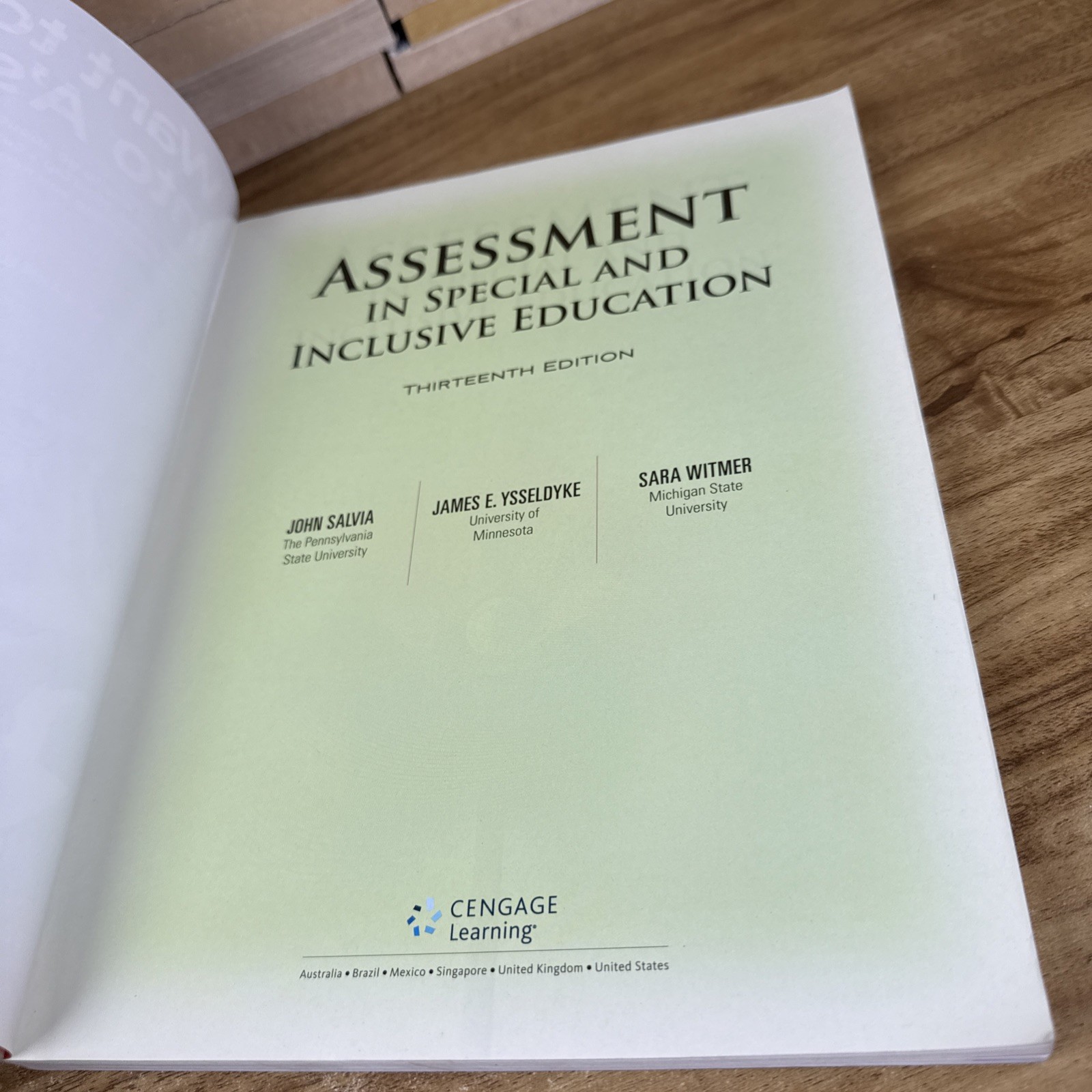 Assessment in Special and Inclusive Education by Salvia, John, Ysseldyke, James