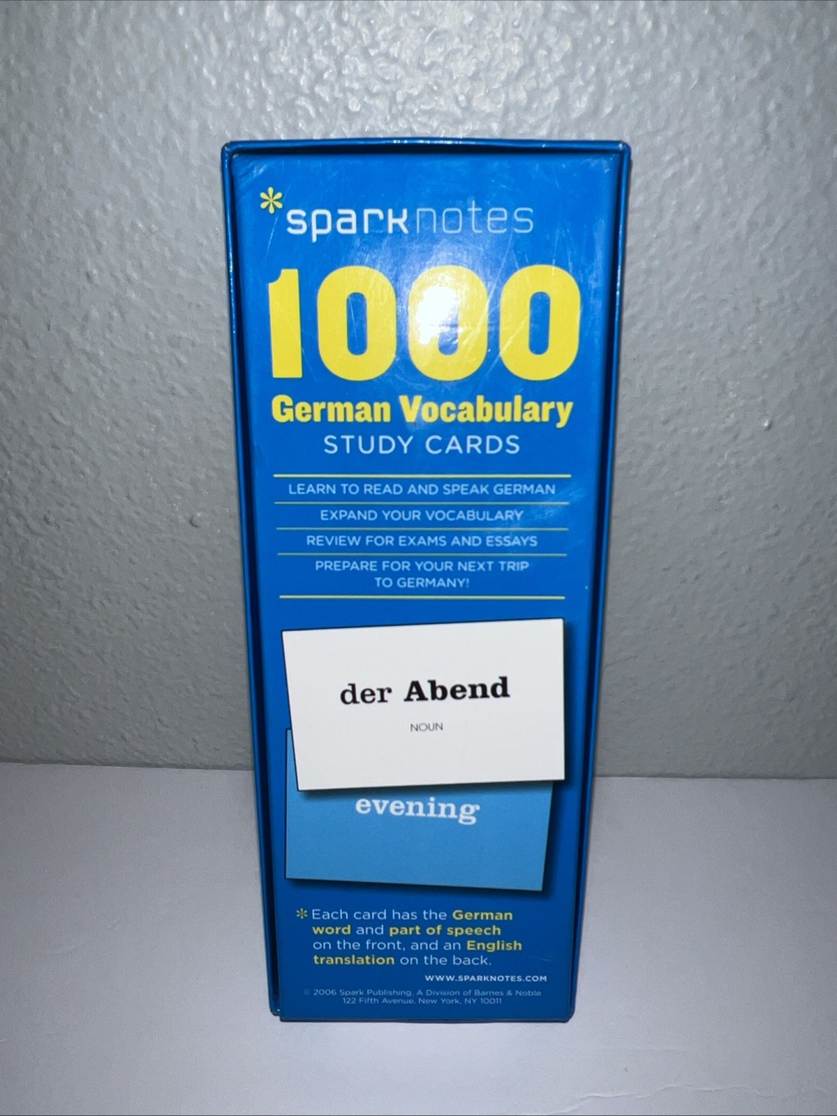 German Vocabulary SparkNotes Study Cards: SparkNotes Editors Cards