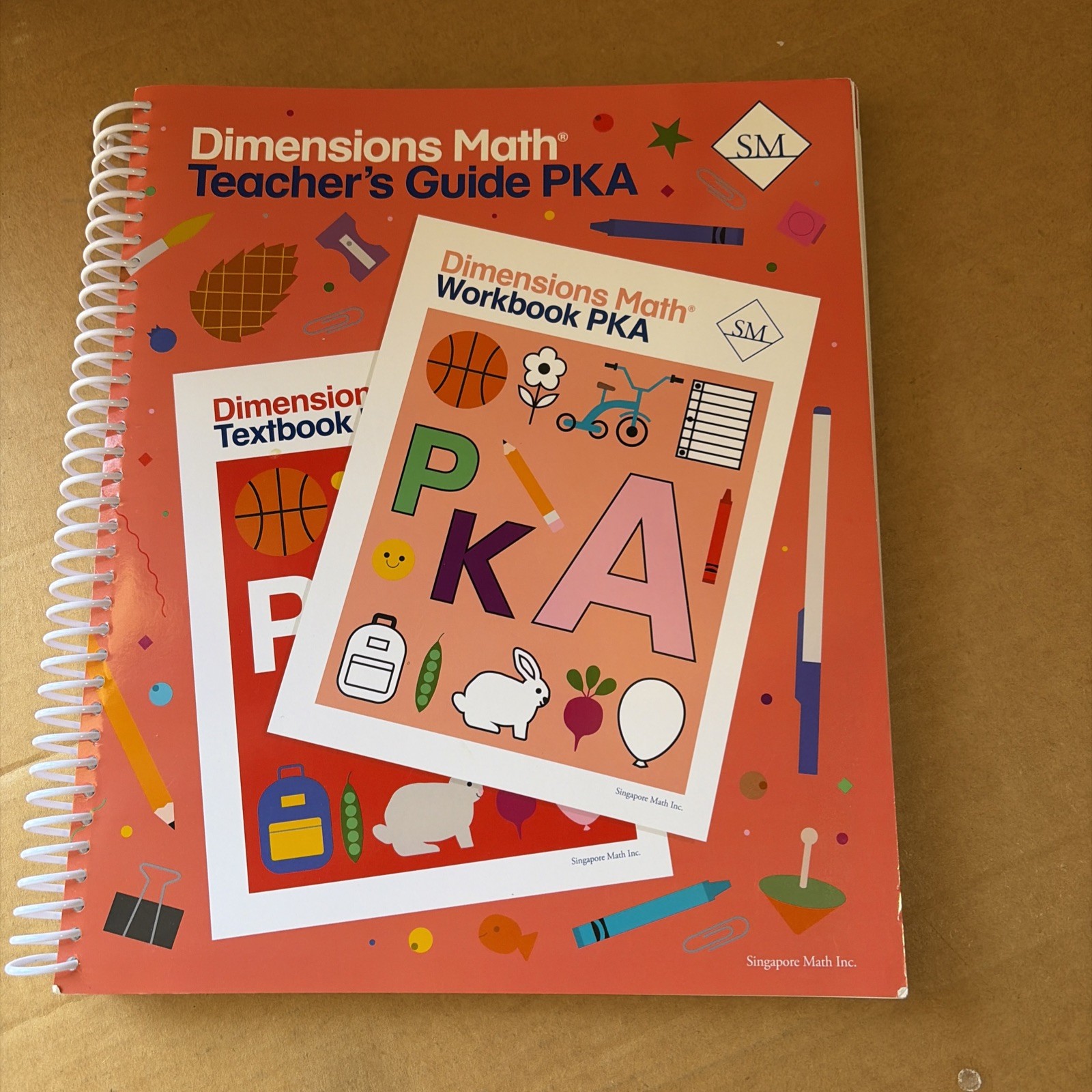 Dimensions Math Teacher’s Guide PKA Spiral Bound Singapore Math Very Good