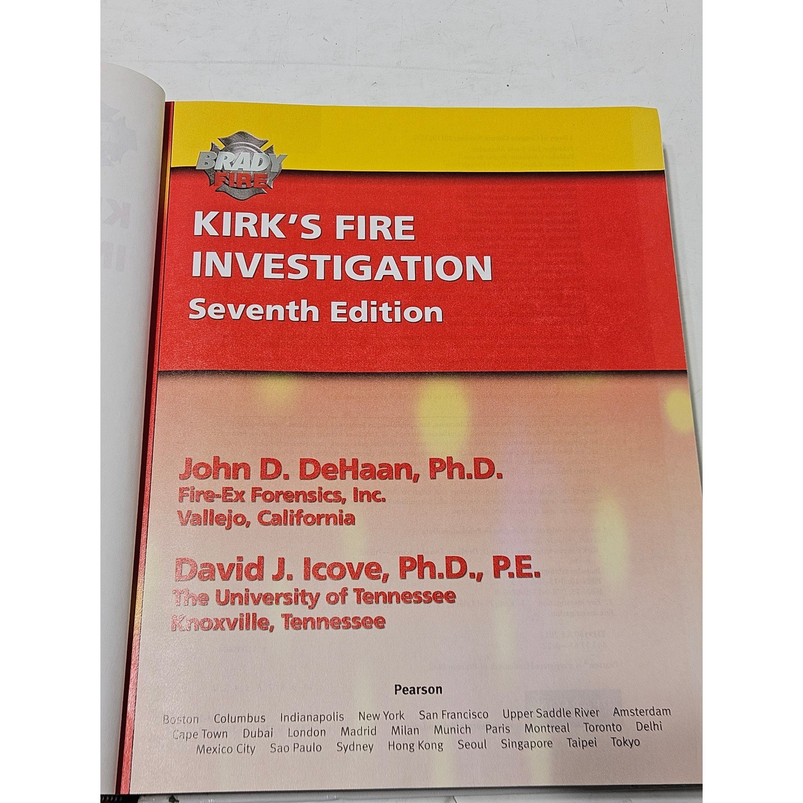 Kirk’s Fire Investigation Textbook Brady Fire Seventh Edition DeHaan Icove