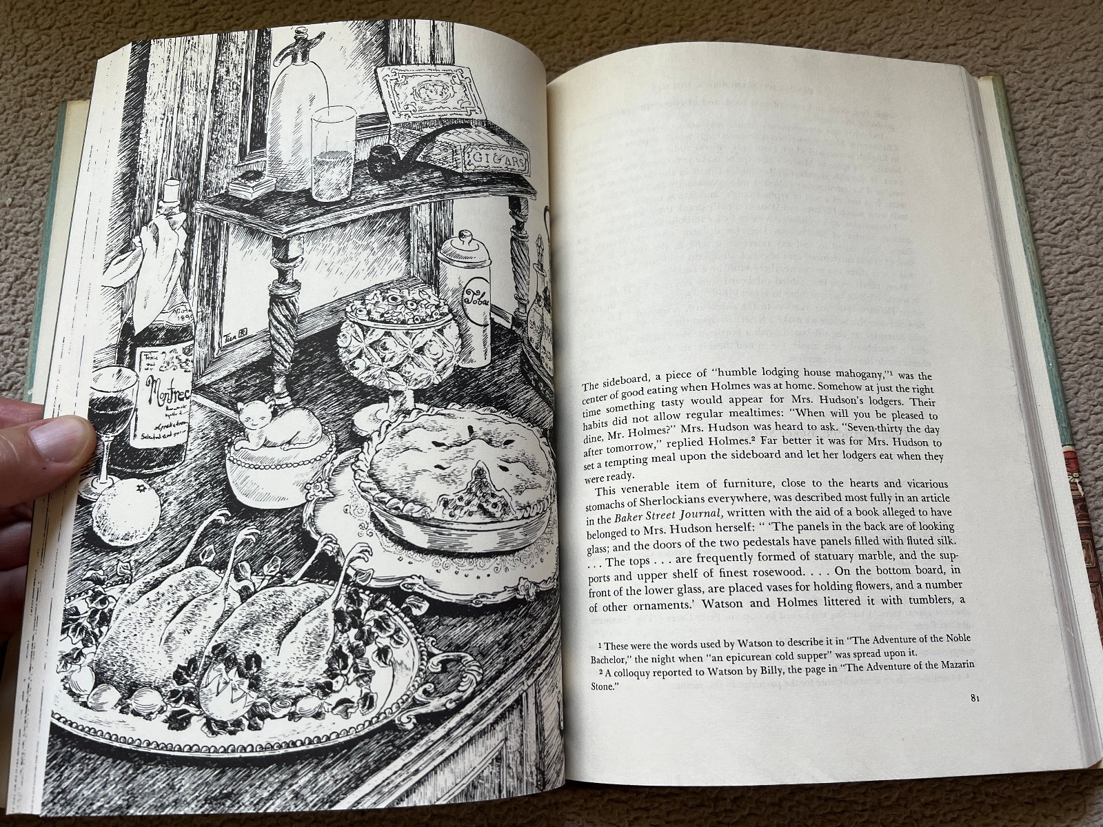 Dining with Sherlock Holmes A Baker Street Cookbook 1976 1st Printing HBDJ (C5)