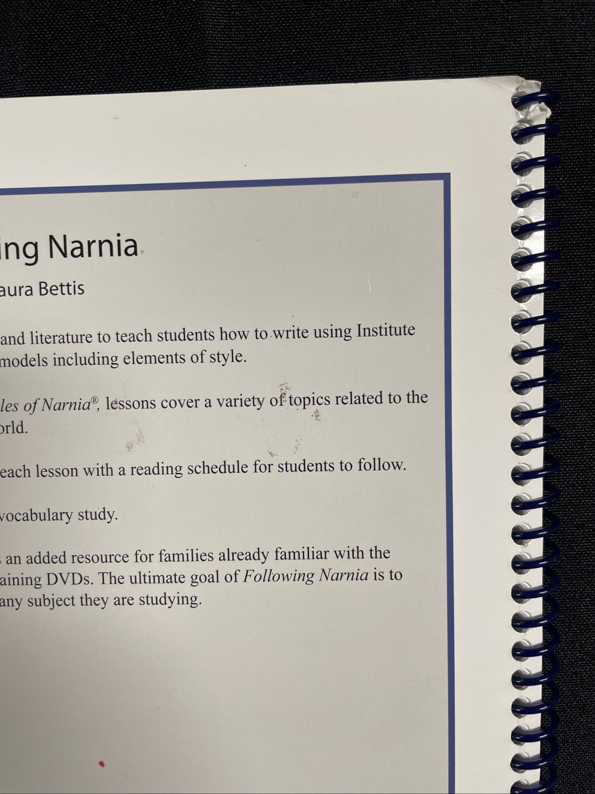 IEW Following Narnia Teacher’s Manual by Bettis