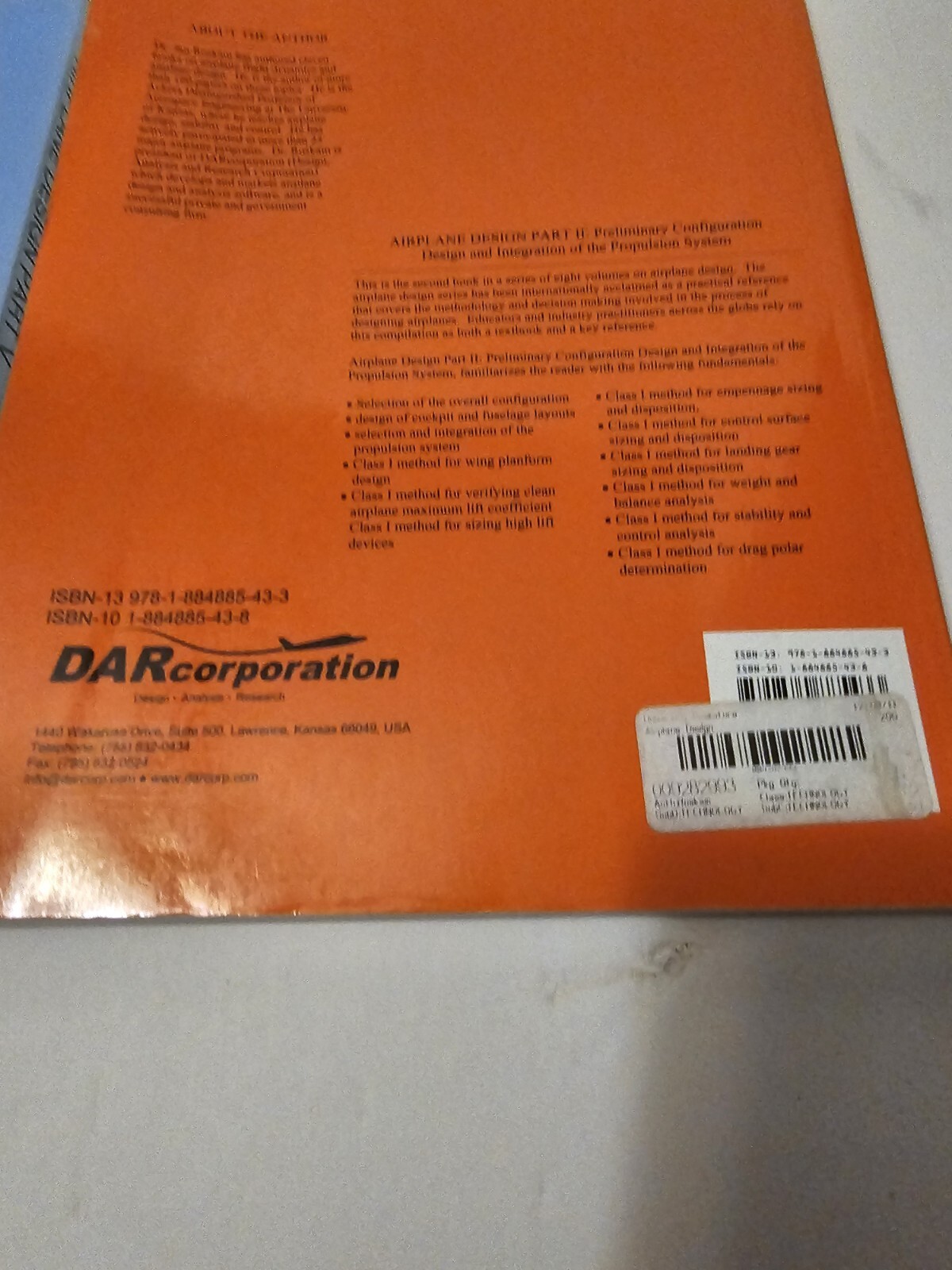 Airplane Design 2 Books Part V 2003 & Part II 2004 Excellent Condition