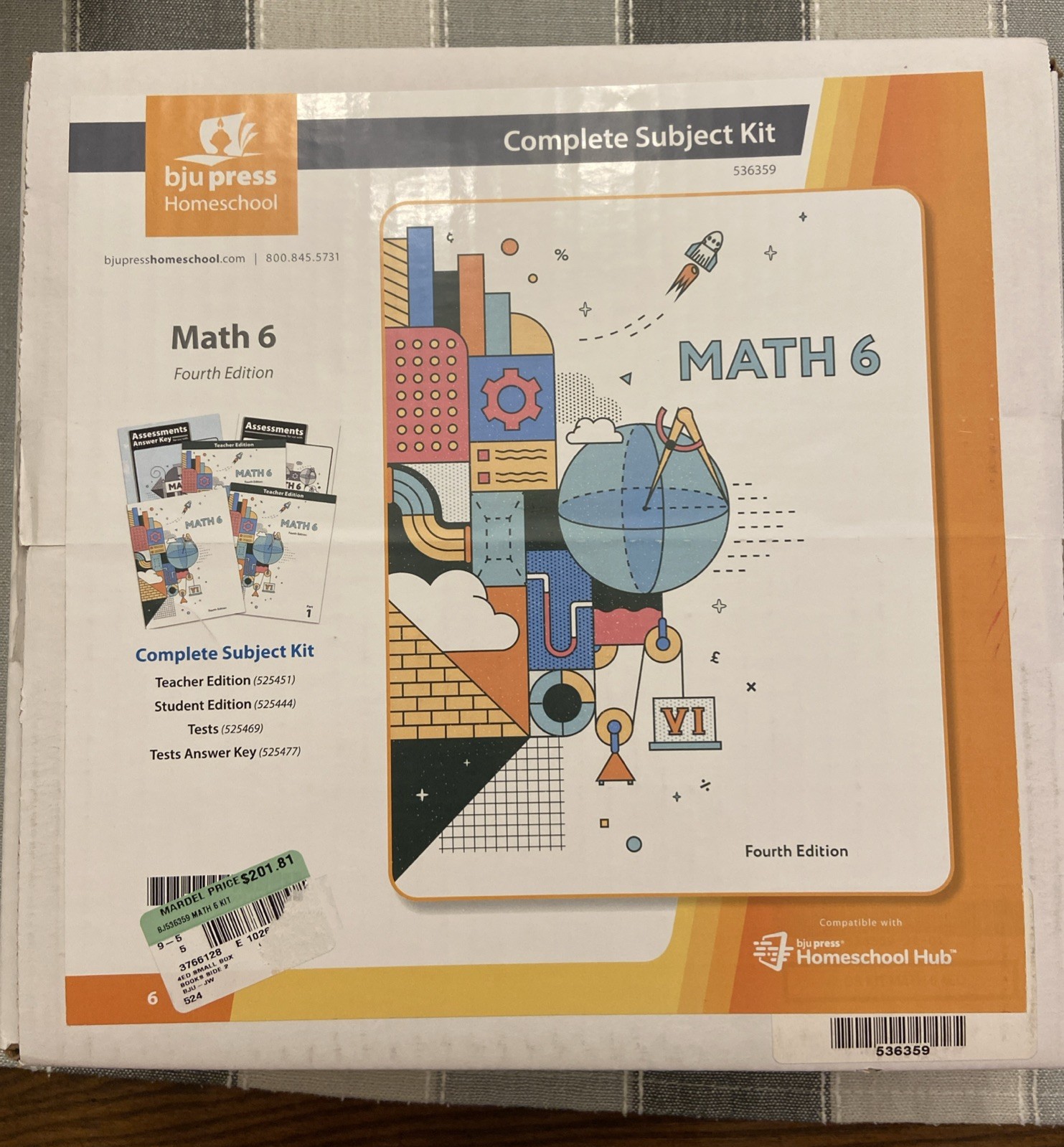 NEW BJU Bob Jones 6th grade MATH 6 Complete Subject Kit CURRENT 4th ed Box Set