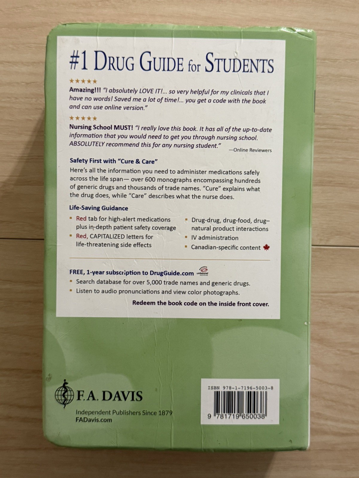 F.A. Davis Davis’s Drug Guide for Nurses 19th Ed PB 2019 Vallerand Sanoski
