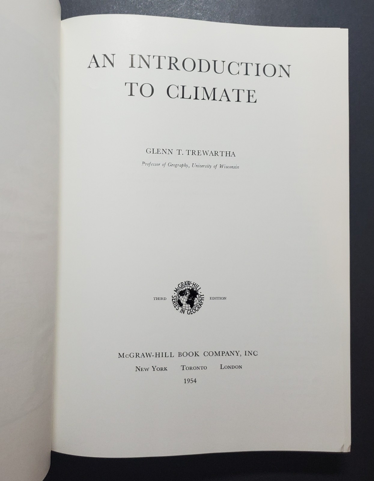 Vintage Climatology, An Introduction to Climate by Glenn T. Trewartha (1965)