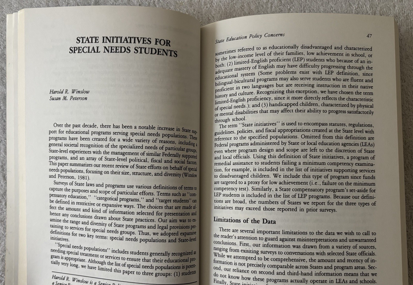 NEW DIMENSIONS of the Federal-State Partnership in Education, Mark Kutner, 1982