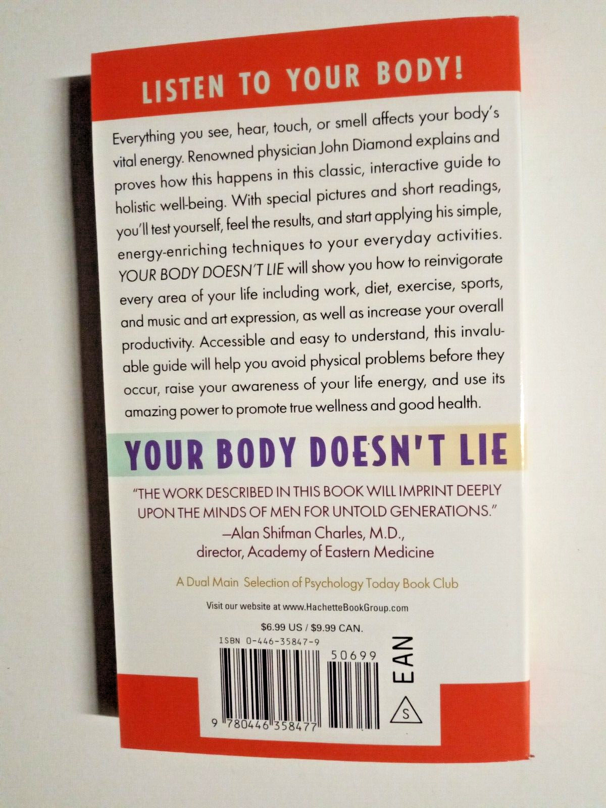 Your Body Doesn’t Lie by John Diamond (1989, Mass Market)