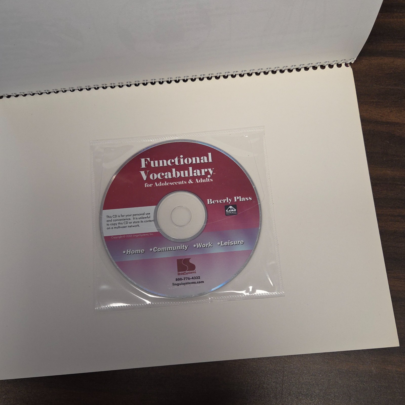 Functional Vocabulary for Adolescents & Adults – Spiral Bound Never Used