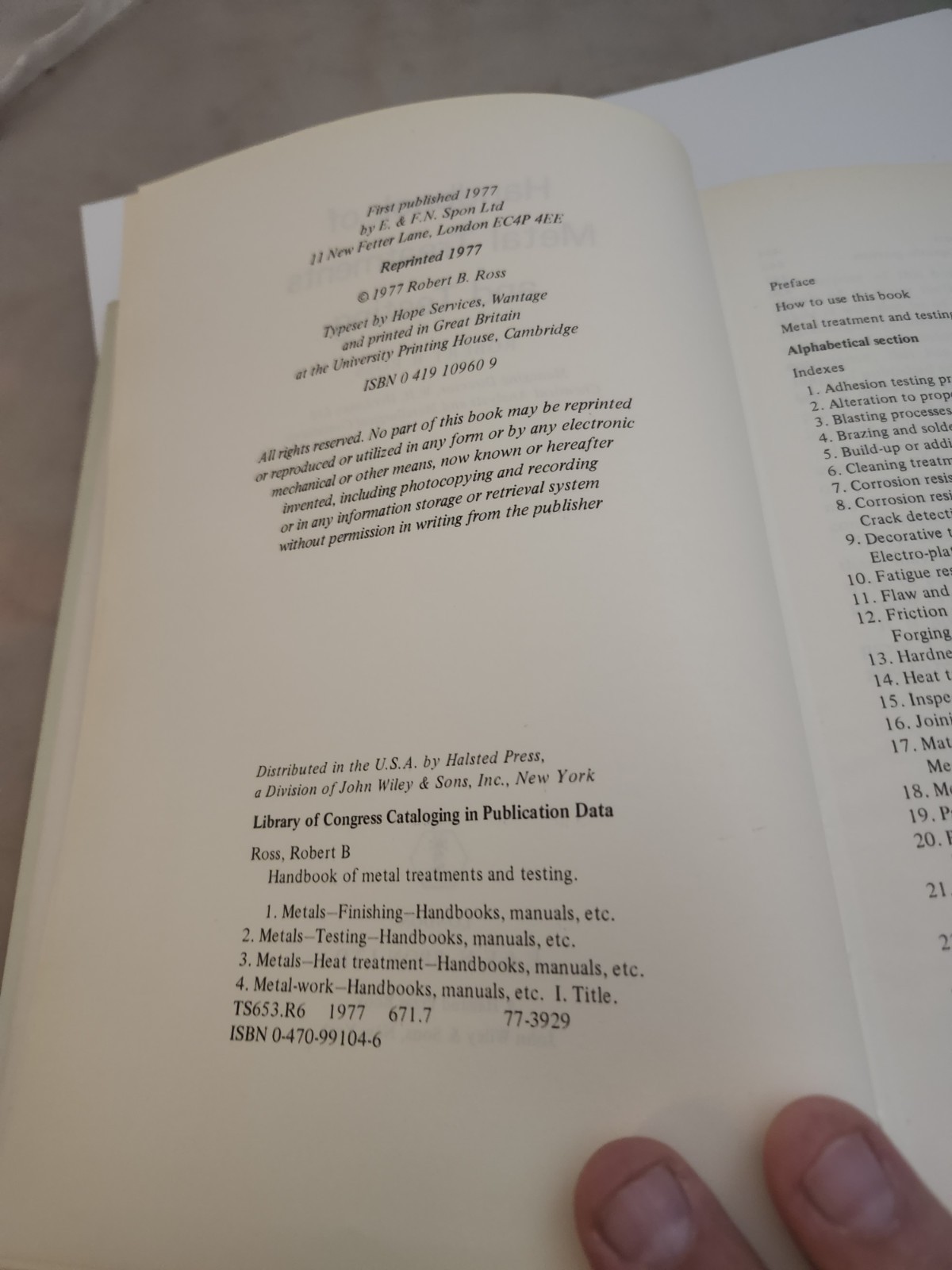 Handbook Of Metal Treatments And Testing by Robert B. Ross