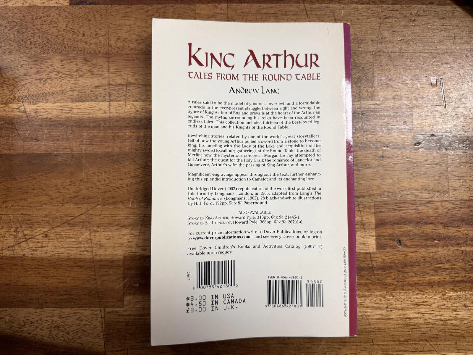 King Arthur: Tales from the Round Table – Andrew Lang (Good)
