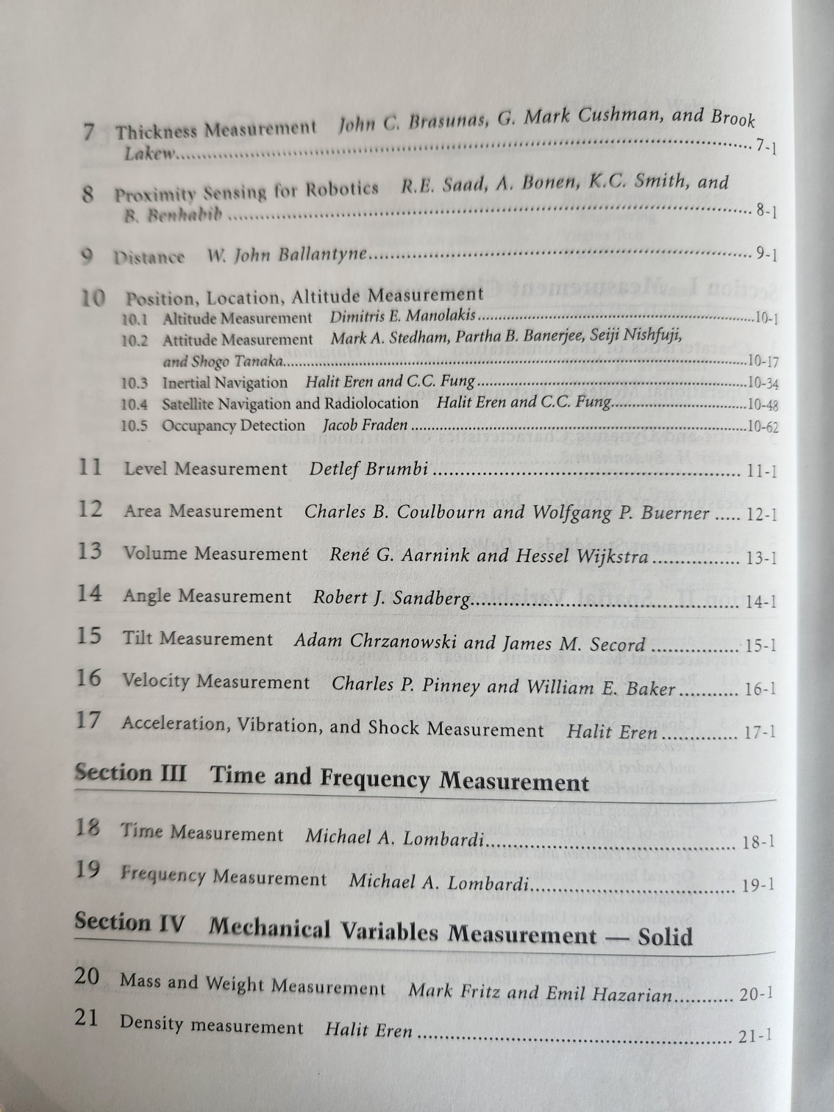 Measurement, Instrumentation and Sensors Handbook by J.G. Webster 1999 CRC Press