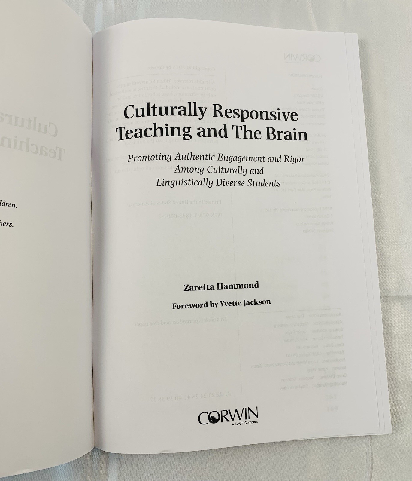 Culturally Responsive Teaching and the Brain – Zaretta Hammond (2015, Paperback)
